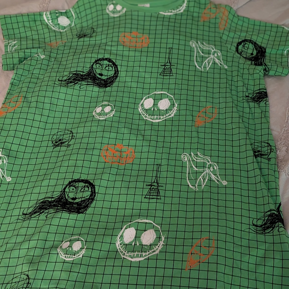 Disney Nightmare Before Christmas Green T-Shirt Dress